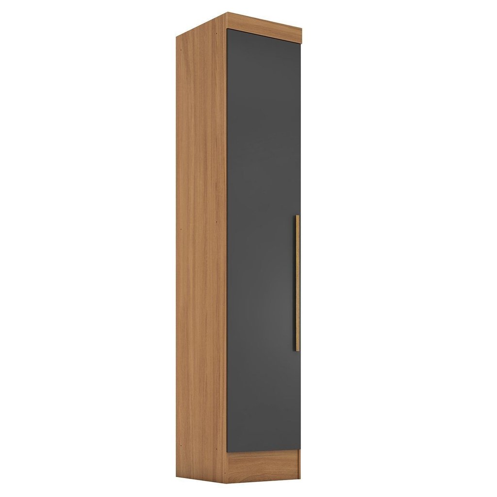Módulo Guarda-Roupa Smart 1 Porta Bege/Cinamomo/Chumbo Cinamomo/Chumbo