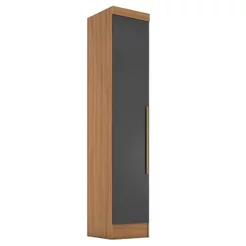 Módulo Guarda-Roupa Smart 1 Porta Bege/Cinamomo/Chumbo Cinamomo/Chumbo