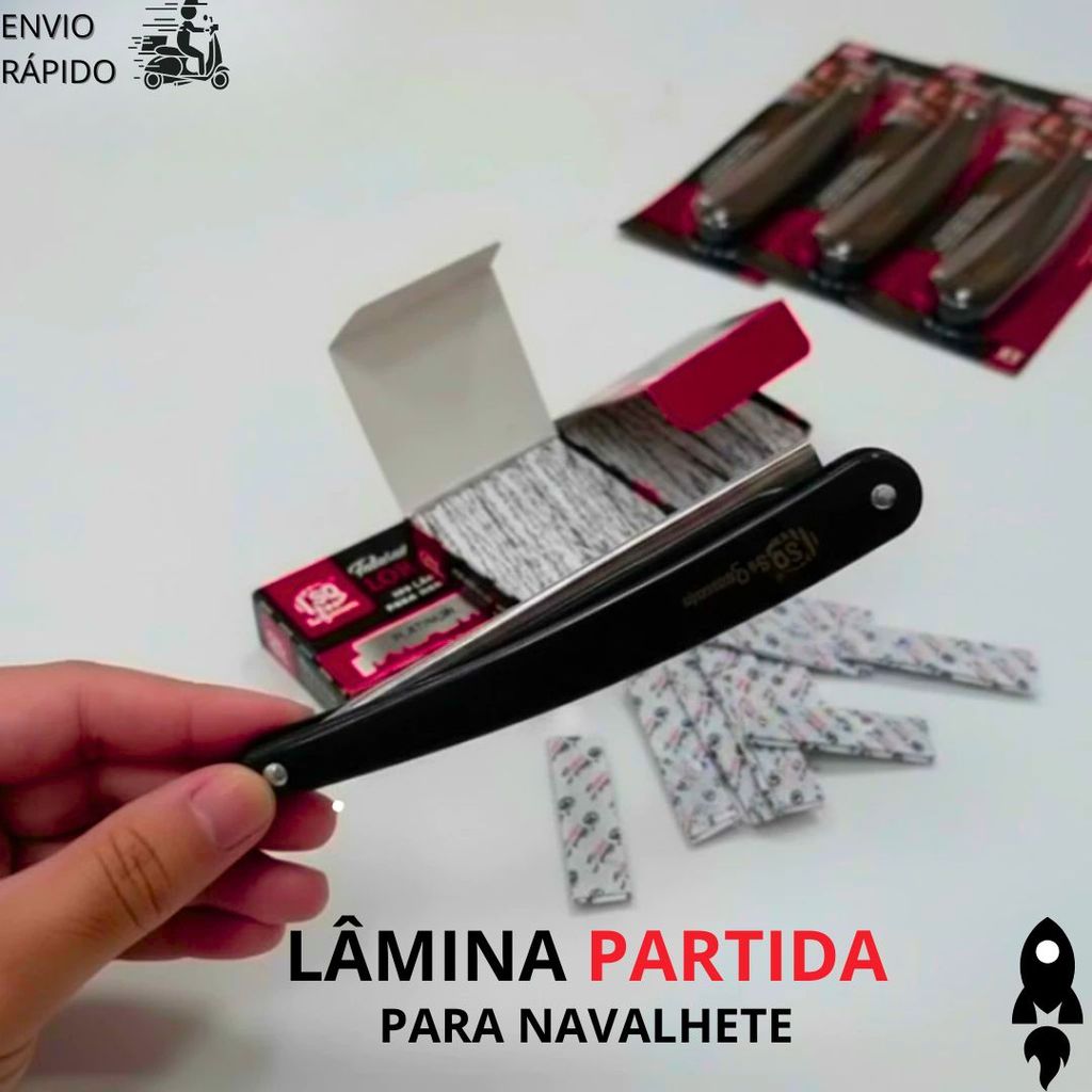 Kit 1200/100/600/400 Meia Lâmina para Navalha Lord Platinum Barbear Profissional Aço Inox Barbearia — imagem 2 de 2