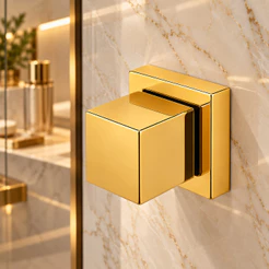 Acabamento de Registro Modelo Quadrado de Metal Dourado Gold Resistente