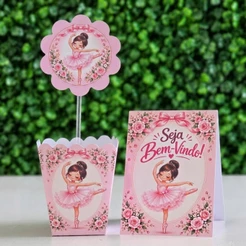 Centros de mesa e/ou Plaquinhas BAILARINA para festa infantis lembrancinhas de aniversario decoração personalizados