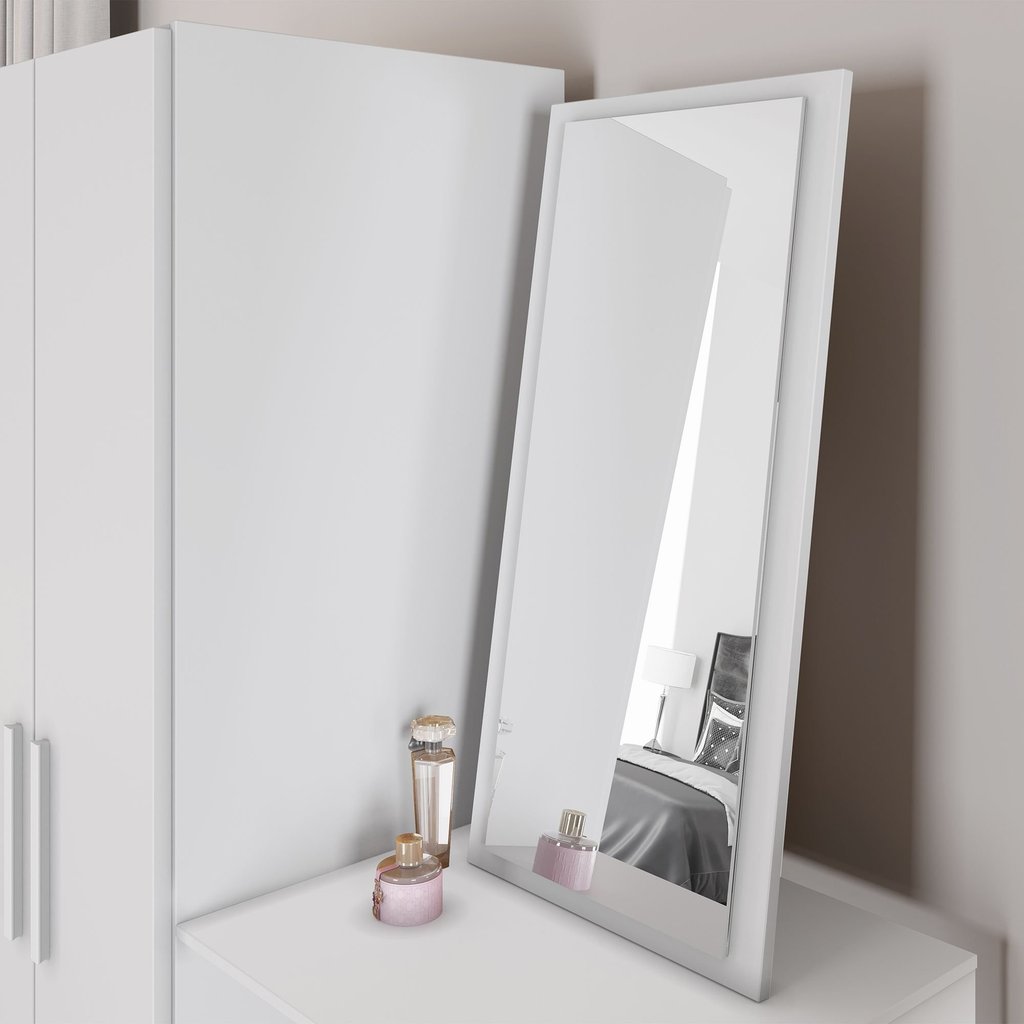 Cômoda para Quarto 3 Gavetas e 2 Portas com Espelho NT5165 Branco/New Branco New · foto 2