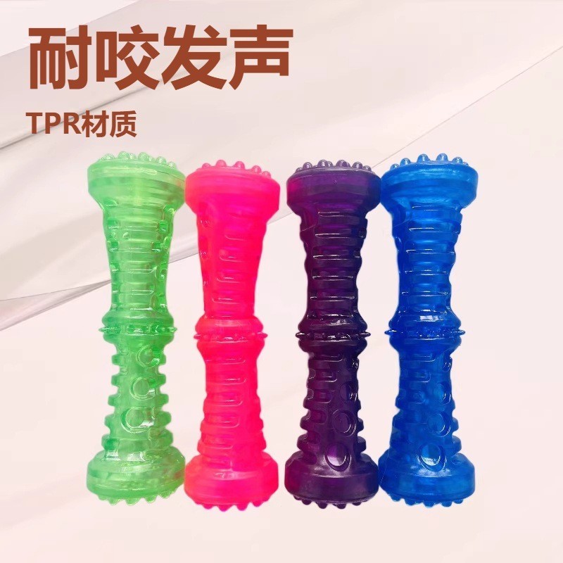 Fábrica de brinquedos para animais de estimação atacado fornecimento direto TPR resistente à mordida som vara gato cão m