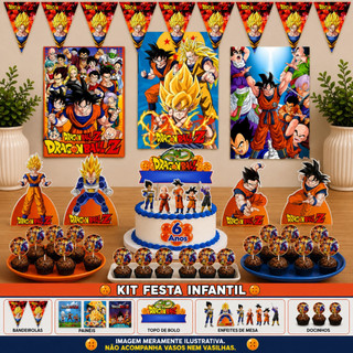 Kit Só Um Bolinho Tema Dragon Ball Z - A Festa Perfeita Festa em Casa Dragon Ball Super