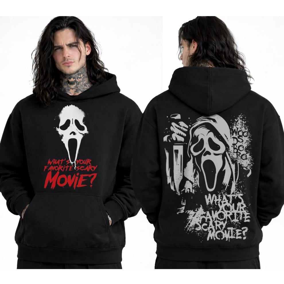 Moletom Canguru Estampado - Ghostface Scream Pânico Terror - Street Unissex Casual Confortável  - Flanelado Envio Rápido