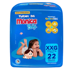 Fralda Descartável Turma Da Monica Baby Econômica XXG Com 22 Unidades
