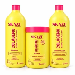 Kit Colágeno Shampoo + Condicionador 01L + Mascara Hidratante 1kg