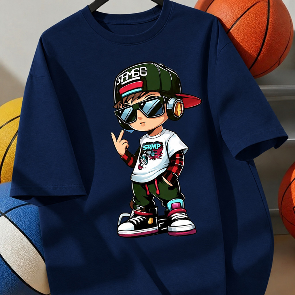 Camiseta Casual E Colorida Infantil Manga Curta E Simples Adequado Para Crianças algodão Estampa De Menino Envio Rápido