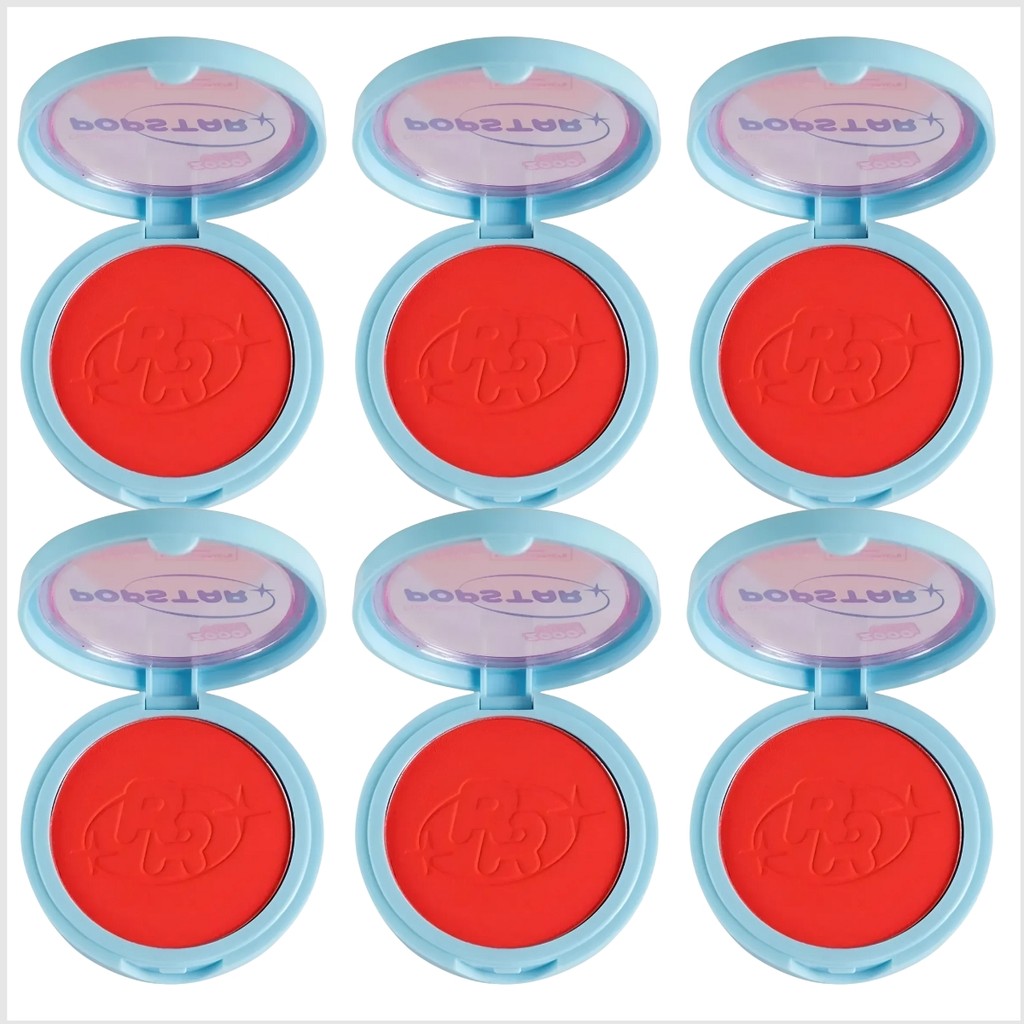Kit 6 Blush Compacto Facial Playback Popstar Friday Ruby Rose Efeito Glow Sutil Uso Diário