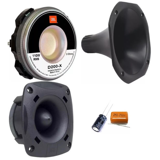 Kit Jbl Driver D200x + Super Tweeter St200 + Corneta Curta + Capacitores