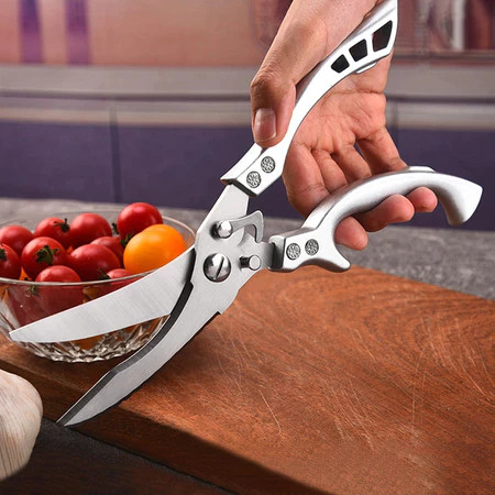 Tesoura Cozinha Aço Inoxidável Profissional Corte Frango Lâmina Afiado Cabo Ergonômico Original em Oferta na Shopee