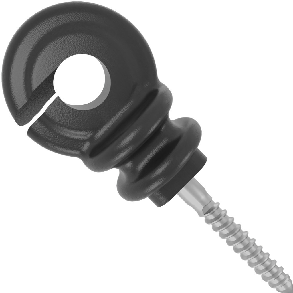 50un Gancho Isolador Afastador 7cm Cerca Elétrica Anti-UV Fixação Rural Para Mourão Preto Rural