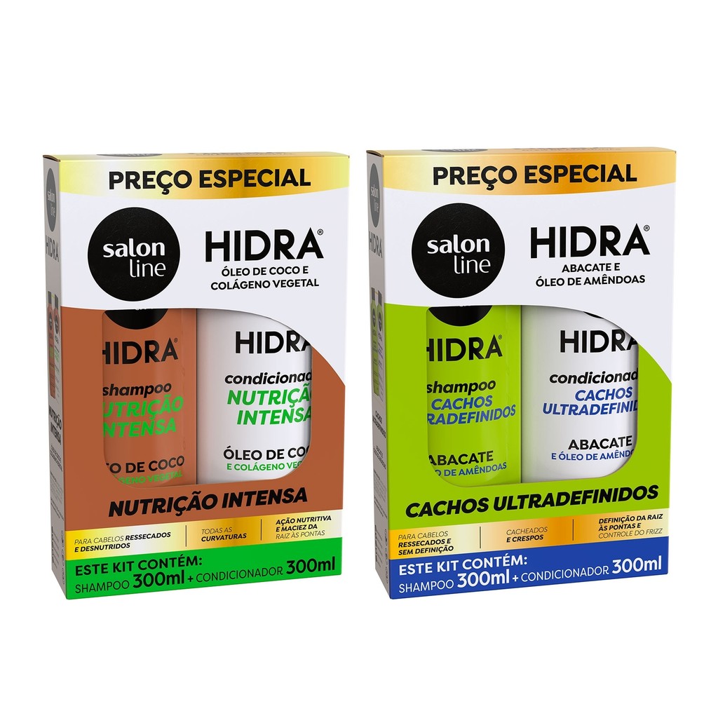 Kit Nutre Profundamente e Define os Cachos e Crespos Salon Line em Oferta na Shopee
