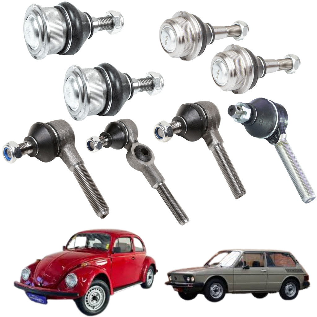 Kit 4 Pivôs De Suspensão + 4 Terminal Direção Fusca Brasilia Variant Vw Direção Mecânica