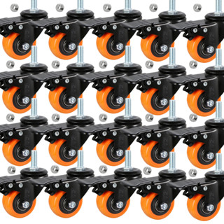 Kit 20 Rodinha Para Moveis Rodízio Roda Giratória com Parafuso 8mm Espiga Trava 1,5"Borracha PVC RRJ em Oferta na Shopee