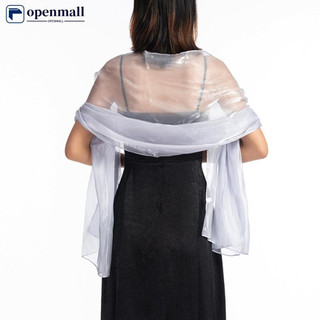 Nobleflying OMALL Feminino Elegante Casamento Xale Prata Festa Vestido De Noite Sedoso Lenço De Cor Pura A6T8
