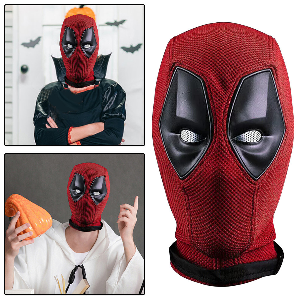 1 Pçs Deadpool Máscara De Halloween Para Cosplay Divertido Assustador Headpiece E Capa Facial Levantar Sua Fantasia Fest
