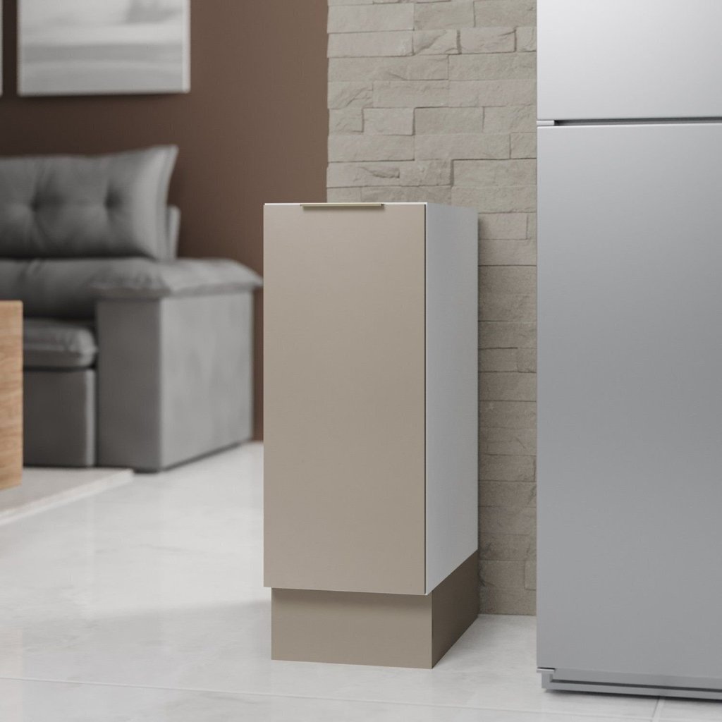 Balcão 1 Porta 30cm sem Tampo com Rodapé Ipanema CabeCasa MadeiraOriginals Fendi Trama/Branco em Oferta na Shopee