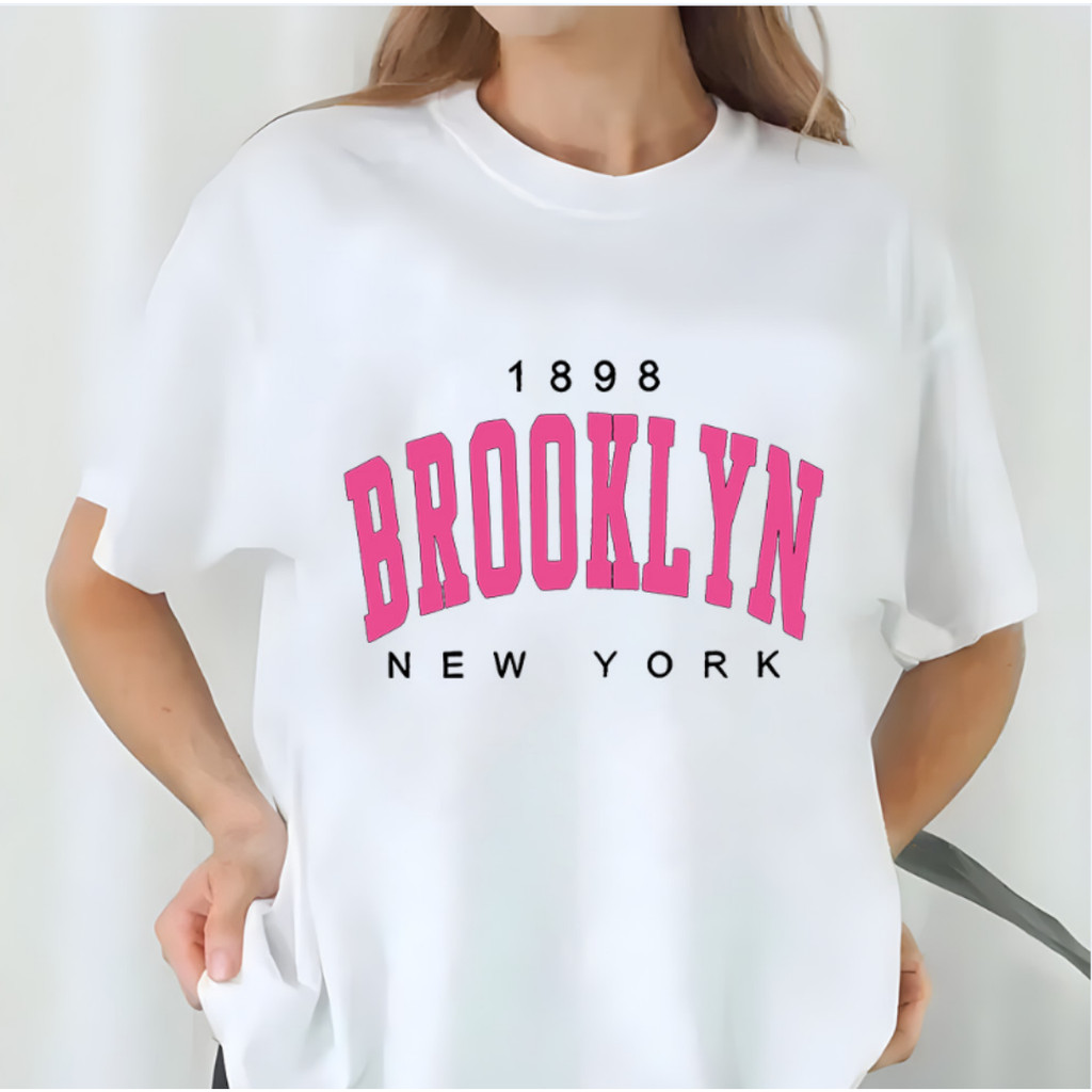Camiseta Plus Size Premium De Algodão BEAST FASHION Com Estampa Brooklyn New York Fashion