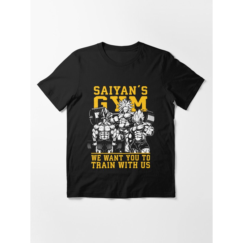 Camiseta Unissex Dragon Ball Saiyan "Saiyan's Gym" Musculação Academia Estampada Fitness Confortável Motivacional