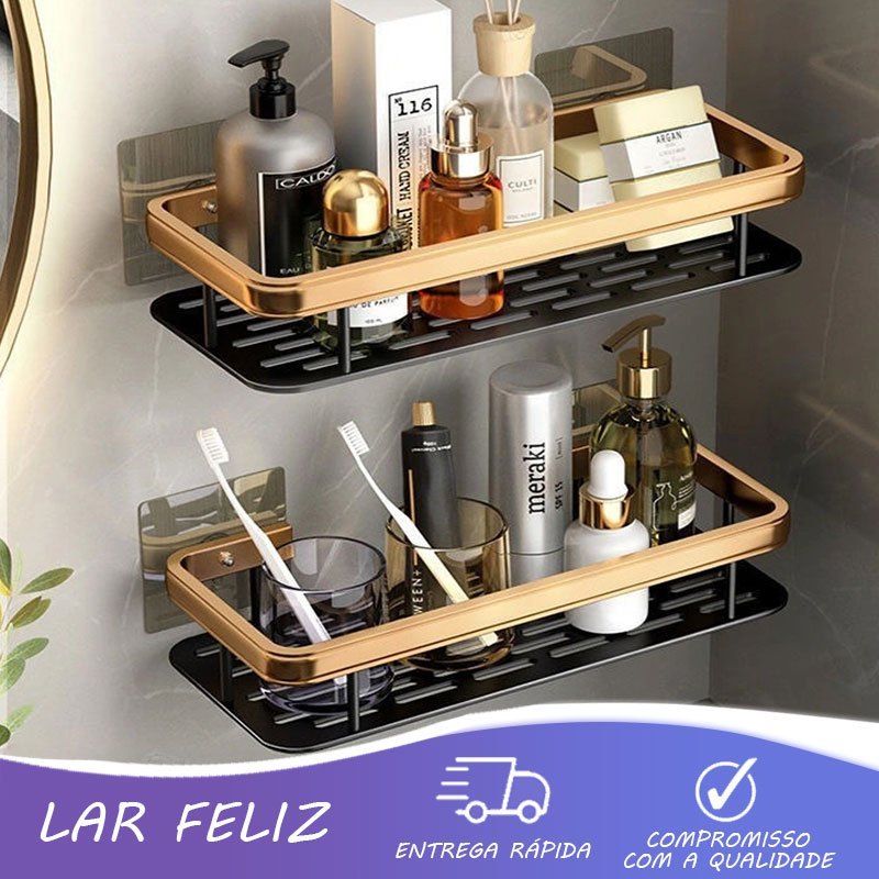 Kit 2 SUPORTE PARA SHAMPOO PARA USO NO BANHEIRO NA PAREDE de alumínio suporte organizador multiuso