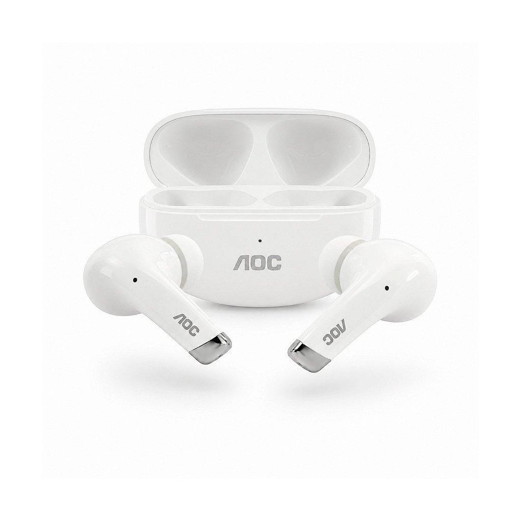 Fone de Ouvido Bluetooth Earbuds Pro V5.4 com Estojo de Recarga e Baixa Latência - Branco - AOC
