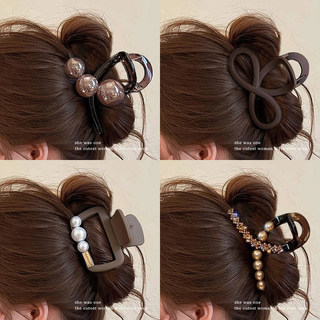 Estilo coreano moda Grab clip feminino High-End sentir pérola grampo de cabelo volta cabeça tubarão clipe médio pequeno 