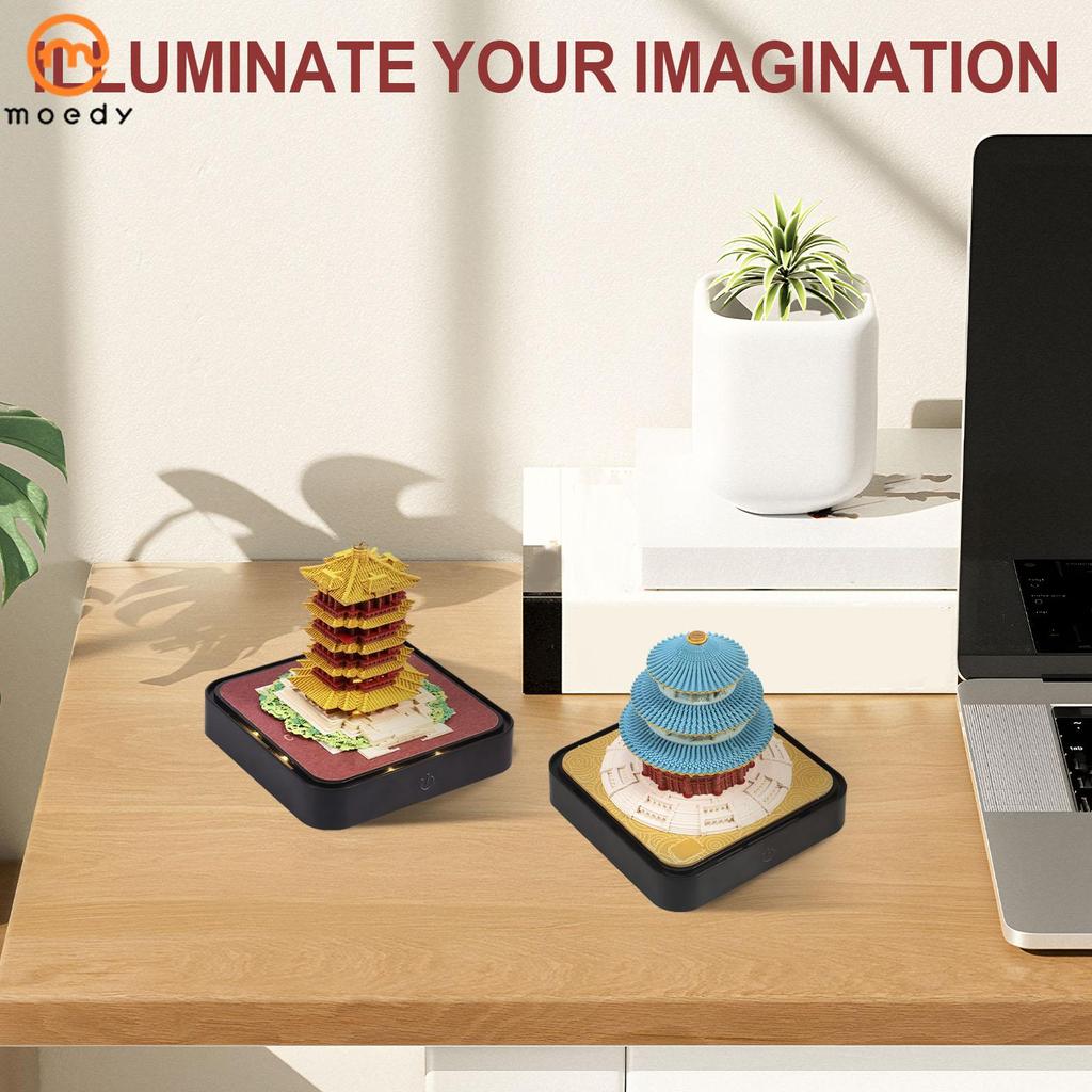 Calendário De Mesa 3D Criativo 2026 Memo Pad Com Luzes LED Tear-Away Arte 3D Arquitetura Retrô SHOPSKC3137