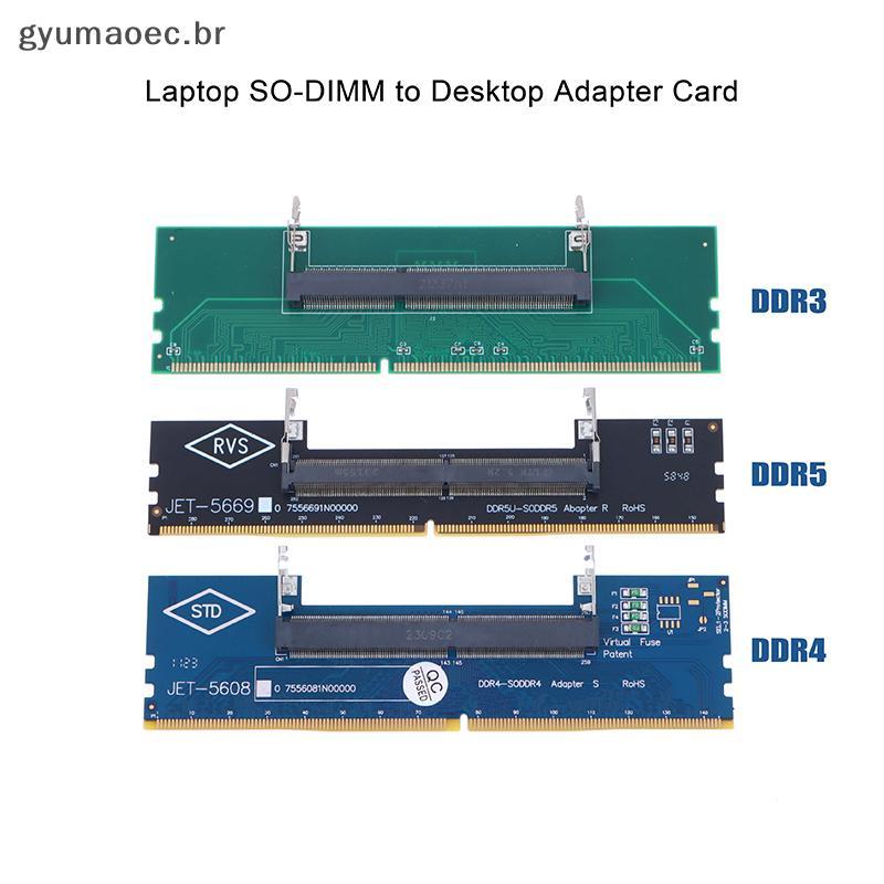 [GYU] DDR3 DDR4 DDR5 Laptop SO-DIMM Para Desktop Adaptador Conversor De Placa Memória RAM Conector BR