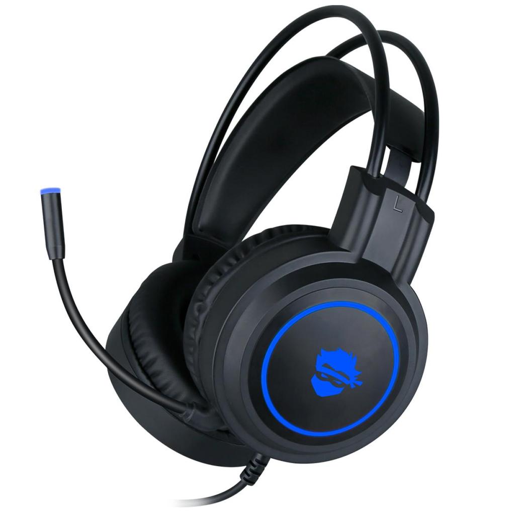 Headset Gamer Ninja Shadow, 3.5mm + USB, PC, Rainbow, Drivers 50mm, Black, GN-H0