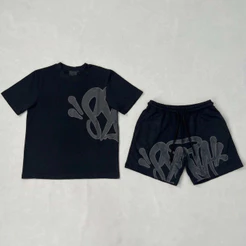 Conjunto Camiseta + Short Moletom Synaworld Central Trap Hip Hop Conjunto Y2k Streetwear Syna Shirt de Verão