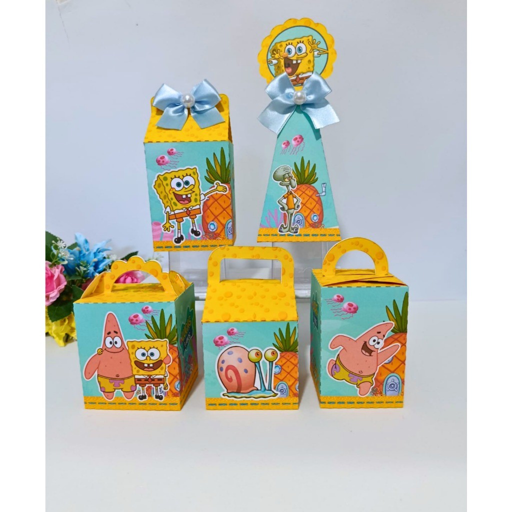 Kit Festa Bob Esponja  Personalizados  Lembrancinhas Festa Infantil  Aniversário Caixinhas