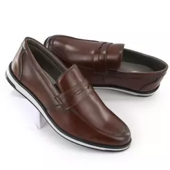 Mocassim Masculino Elegante de Couro Legitimo Sport Fino Confortável Macio Pronta Entrega