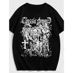 Camiseta Unissex Estampa Classic Street Dark Estilo Gótica Rock Urbana T-shirt