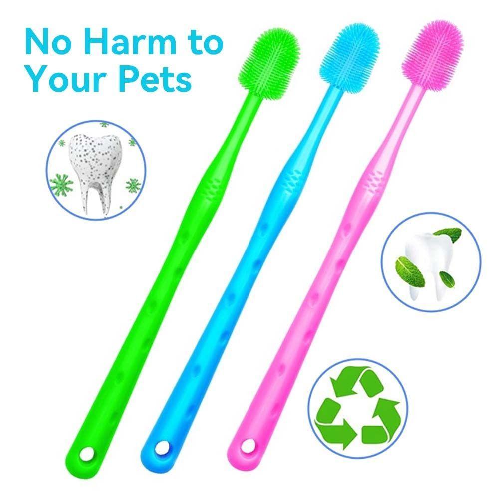  Escova De Dentes Para Gatos , Cerdas De Silicone De 360 Graus Limpeza De Boca De Animais De Estimação De Tamanho P