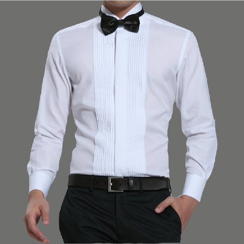 Noivo andorinha gravata borboleta camisa branca vestido camisa masculina manga longa jantar festa cerimonial camisa dese