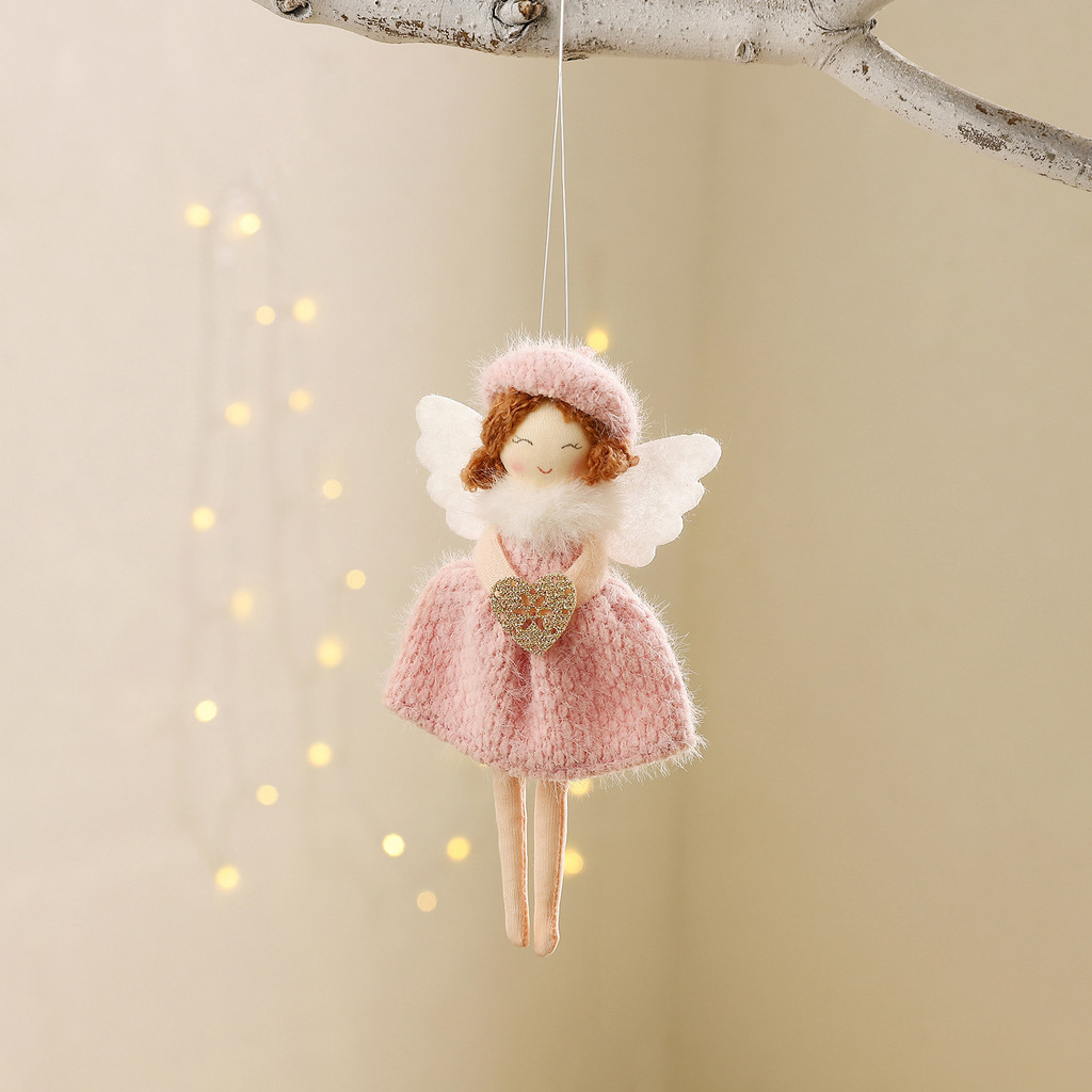2026 novo estilo árvore de natal anjo ornamentos natal tricô menina boneca ornamentos