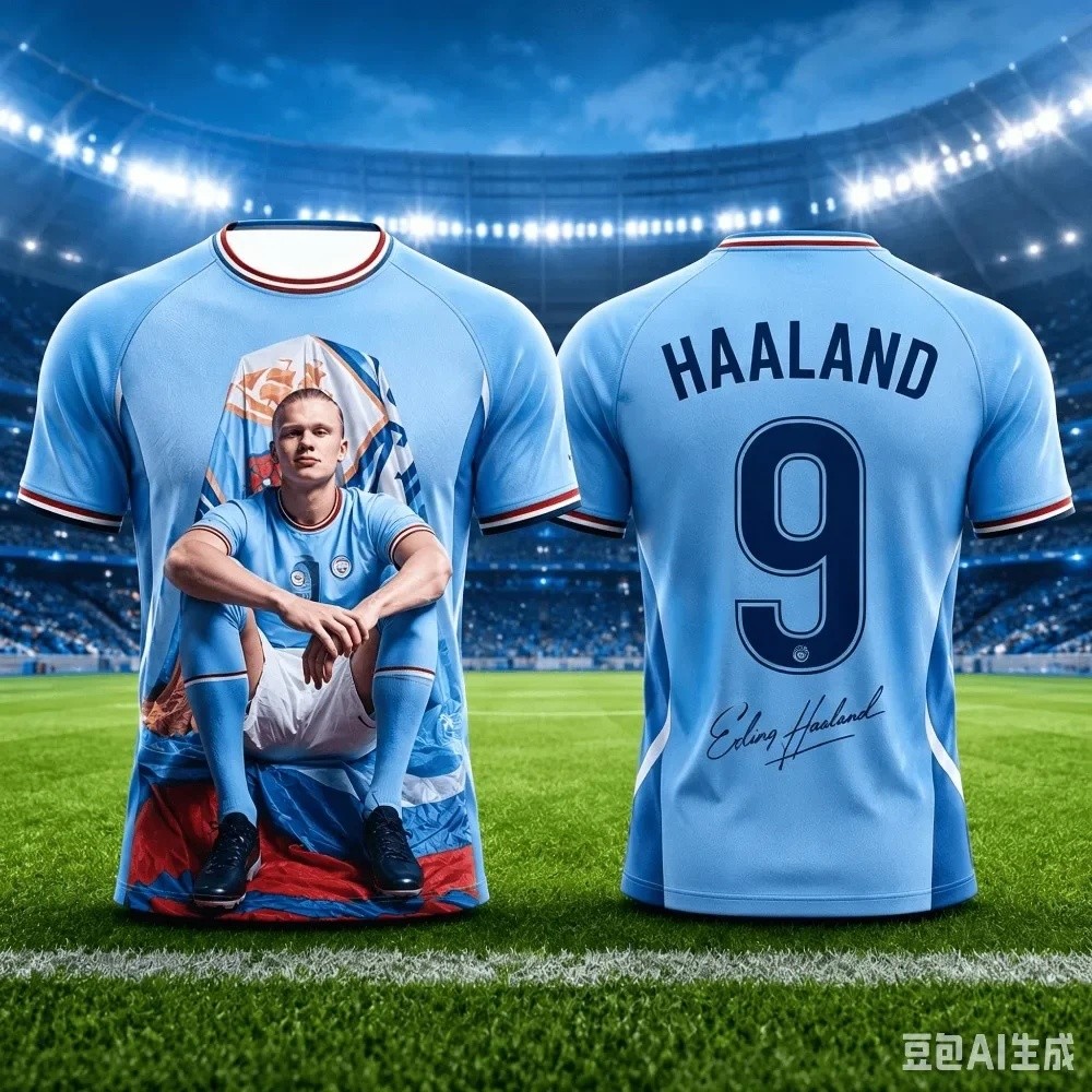 Camiseta e camisa esportiva de futebol infantil com estampa 3D Haland Summer, muito adequada para roupas esportivas