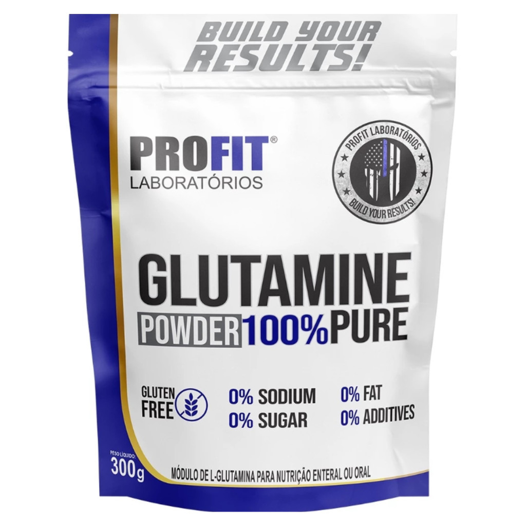 Glutamina 300g Refil 100% Pura Em Pó - Profit Laboratórios