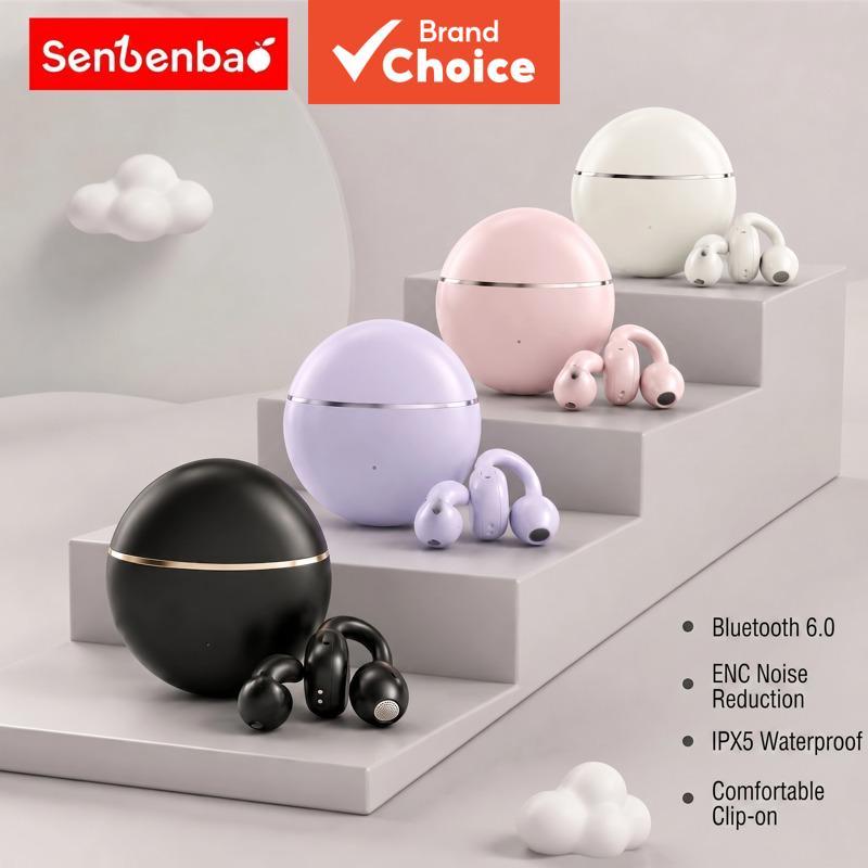 Senbenbao Q70 Fones De Ouvido Mini Clip Ear Wireless Bluetooth 5.3 ENC Com Cancelamento De Ruído Microfone HiFi Sound To