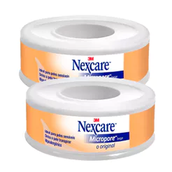Kit 2 Fita Micropore Nexcare Bege 12mm x 4,5m com 1 Unidade