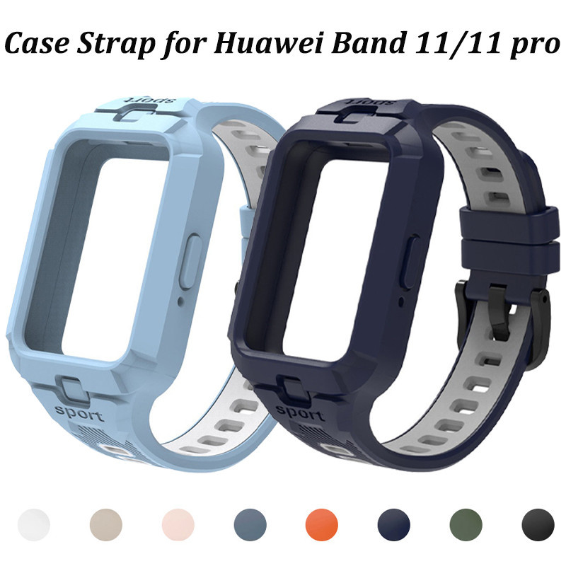 Capa De Pulseira Esportiva De Silicone Para Smartwatch Huawei Band 11 Cinto De Borracha Macia À Prova D'água Protetor De