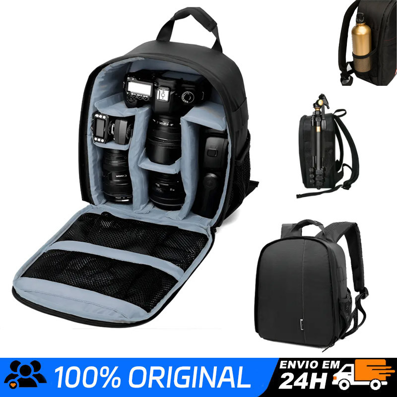 Mochila Para Fotografia Cameras Lentes E Acessórios 34*27cm