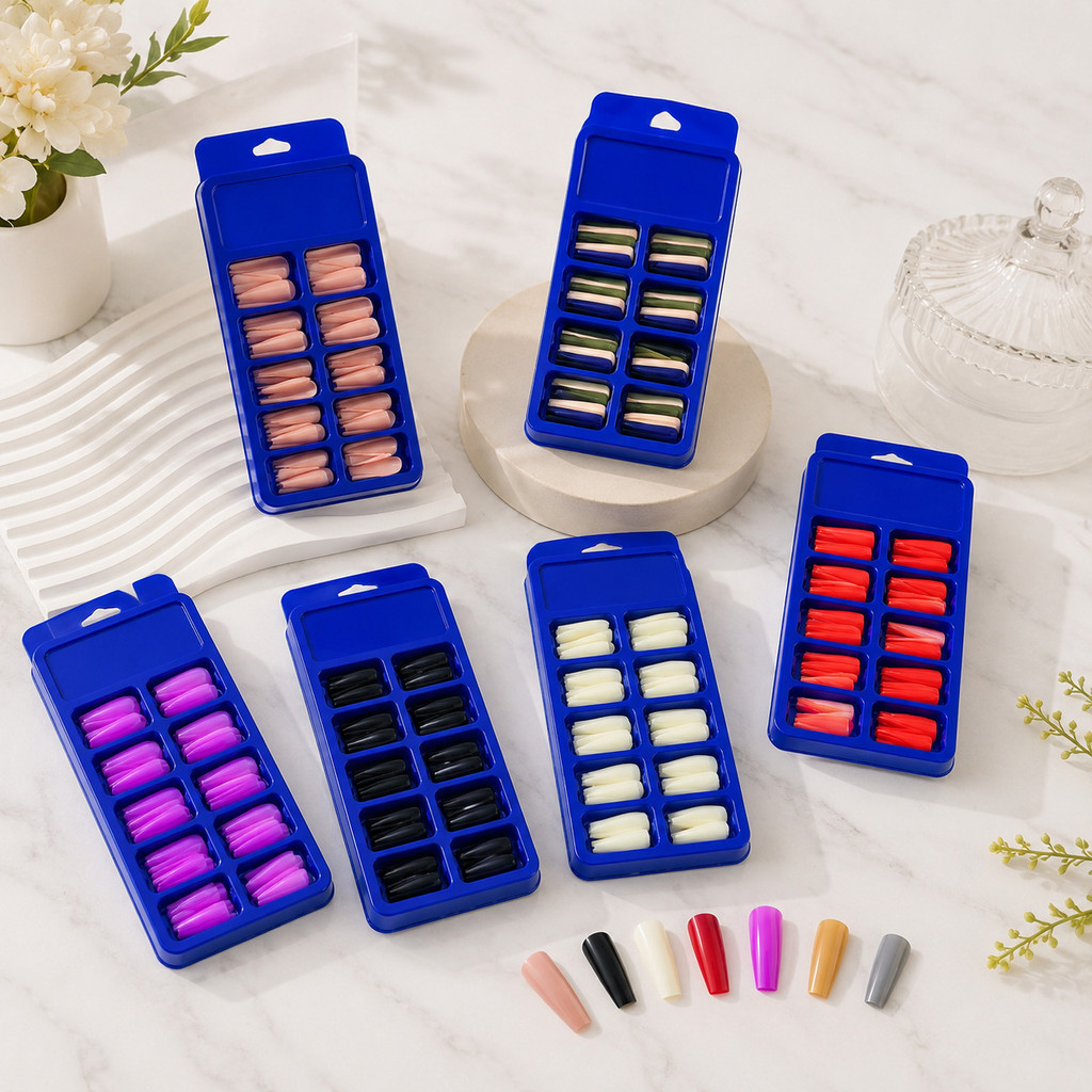 100 Tips de Unhas Quadradas Deluxe | Design Decorado, Efeito Natural e Longa Durabilid