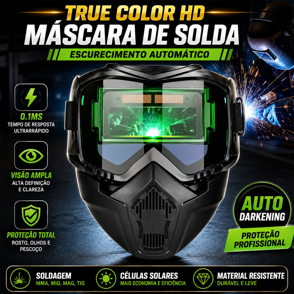 Um Conjunto De Máscara De Soldagem Automática Profissional Montada Na Cabeça , Filtro De Luz , Capacete Antirreflexo