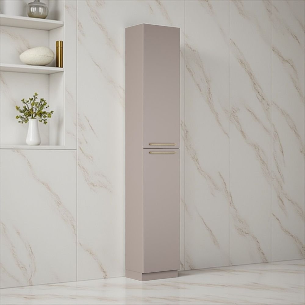 Paneleiro 2 Portas 40cm 100% MDF Rodaé em PVC Dobradiça Slow Motion Essence Itatiaia Cinza/Fendi