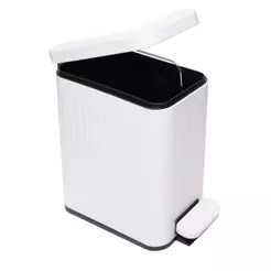 Lixeira Retangular Retrô 5L Metal Branca Lyor com Alça para Banheiro Quarto Escritório Cozinha Lavabo Compacta Moderno