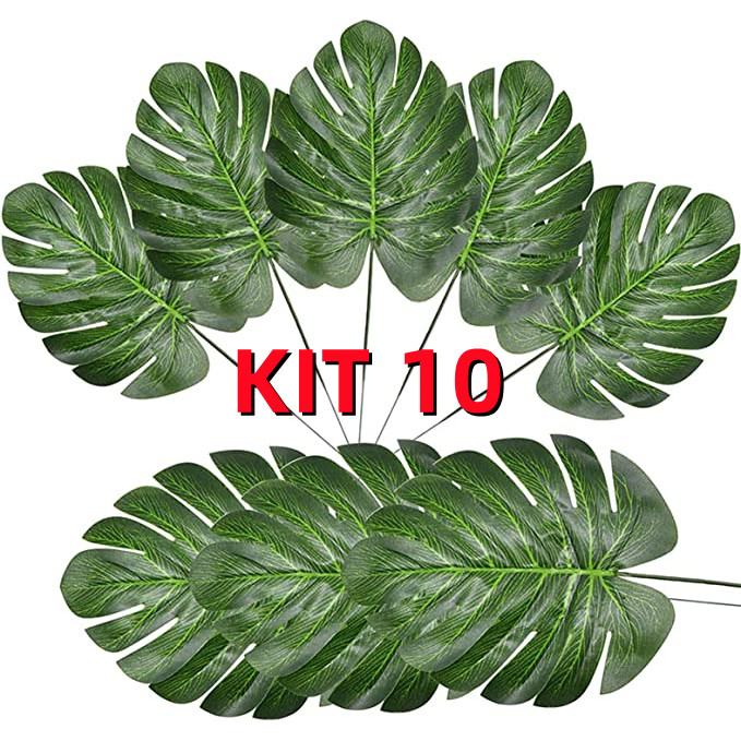 10 Folhas Artificial Verde Planta, Folhas Artificiais Para Decoração, Folhagens Artificiais Para Decoração