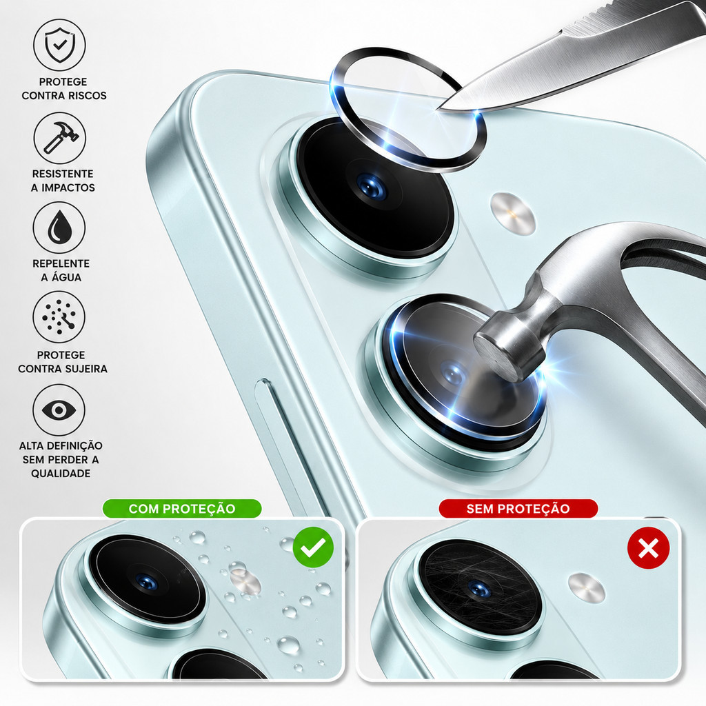 Pelicula Camera POCO X8 Pro Protetor Lente Vidro Temperado Premium Anti Risco Alta Transparência Xiaomi — imagem 2 de 2
