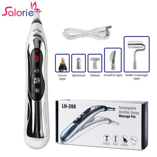 Caneta De Acupuntura Salorie USB 3/5 Cabeças Estimulador De Músculos De Pulso Elétrico Massagem Corporal Meridian Energy